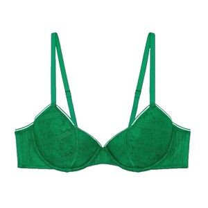 NWT Savage Fenty Garden Maze Lace Unlined Tulip Bra Green 34B US MSRP $59